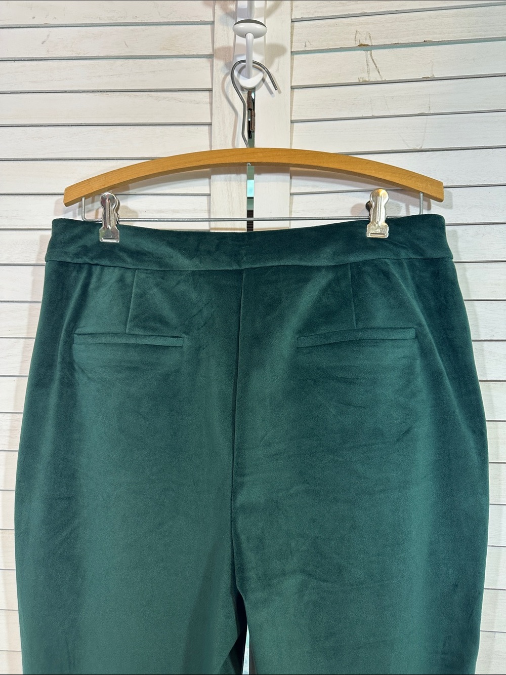 Maison d’ Amelie Emerald Green Sailor Style Flare Velvet Pants Size 10 LIKE NEW - Picture 8 of 12